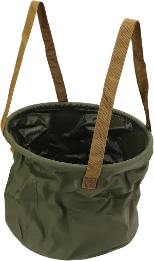 Collapsible Bucket with Handle, Portable Camping Outdoor Bucket, Foldable Water Container for Camping Hiking Traveling Fishing (15L Army Green)