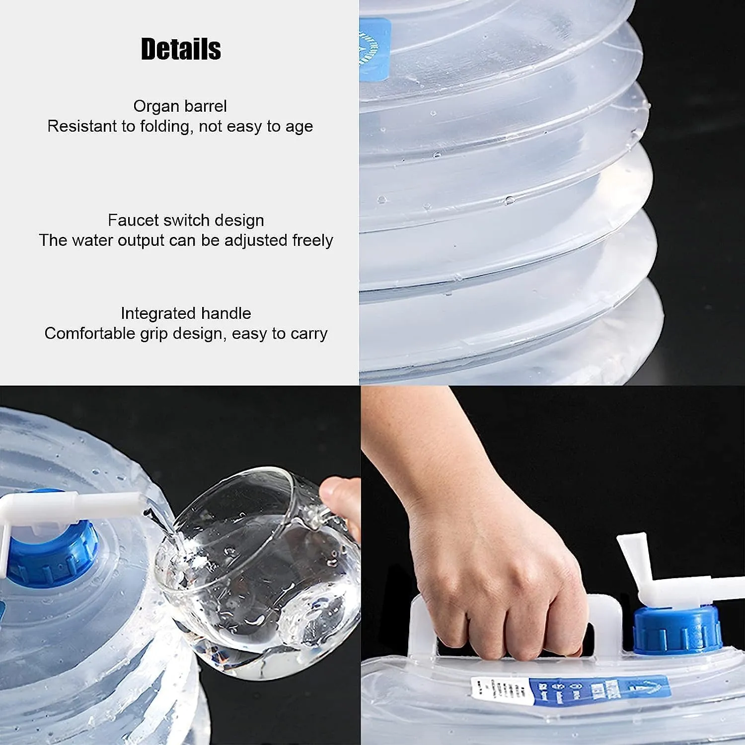 Collapsible BucketFolding Water Storage Bucket,Portable Container for Camping, Hiking, Fishing, Climbing, Picnic, BBQ - Durable, Leak-proof & Easy to Carry(10L), Blue