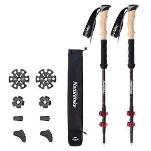 Collapsible Carbon Fiber Trekking Poles for Hiking & Travel