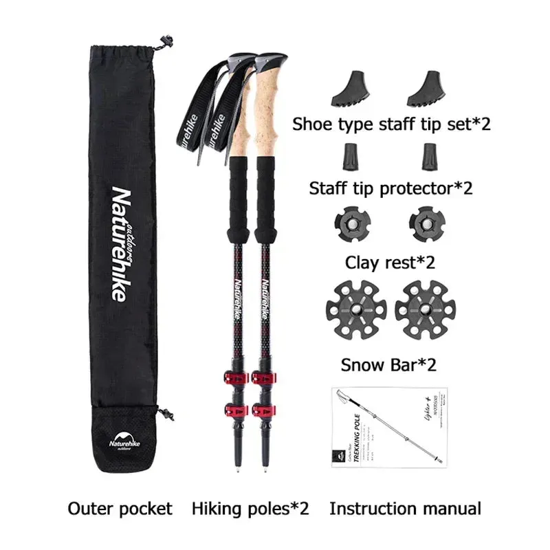 Collapsible Carbon Fiber Trekking Poles for Hiking & Travel