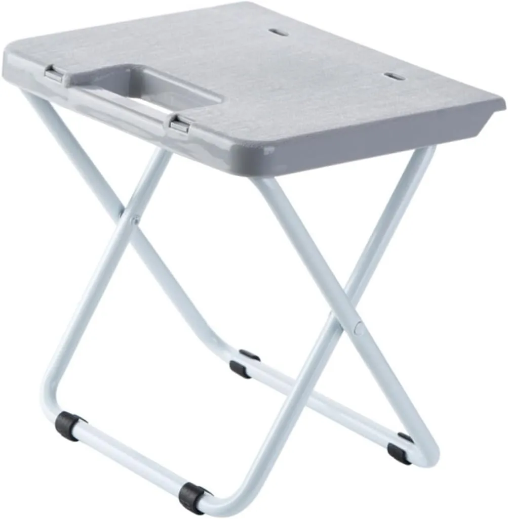 Collapsible Stool Travel Stool Folding Design Compact for Outdoor Camping Hiking (Grey)