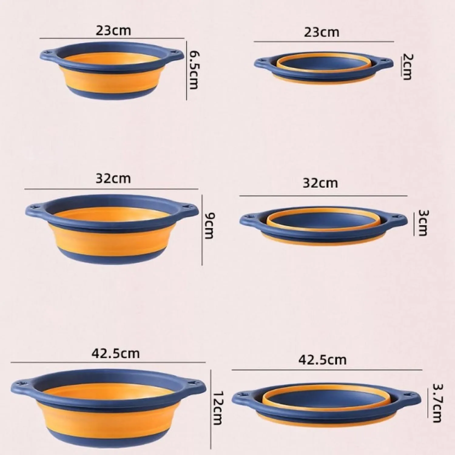 Collapsible wash Basin Folding Wash Basin Foldable Wash Basin Portable Plastic Safe and Durable Laundry Tub Home Bathroom Kitchen Supplies 1Pcs(Blue)