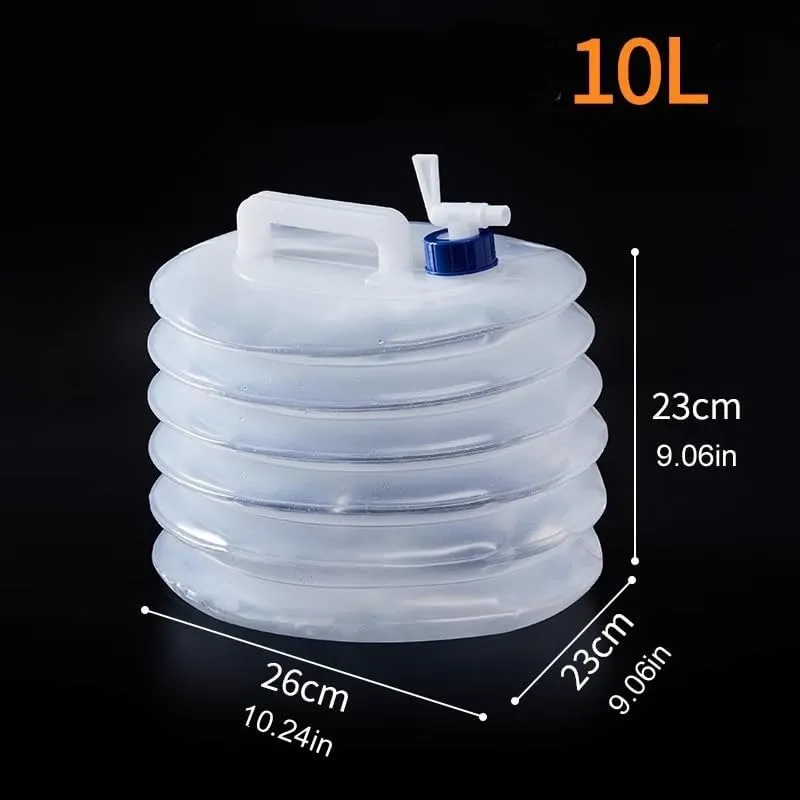 Collapsible Water Container with Spout, 5L/10L/15L Capacity, Portable Camping Water Storage Tank (10L)