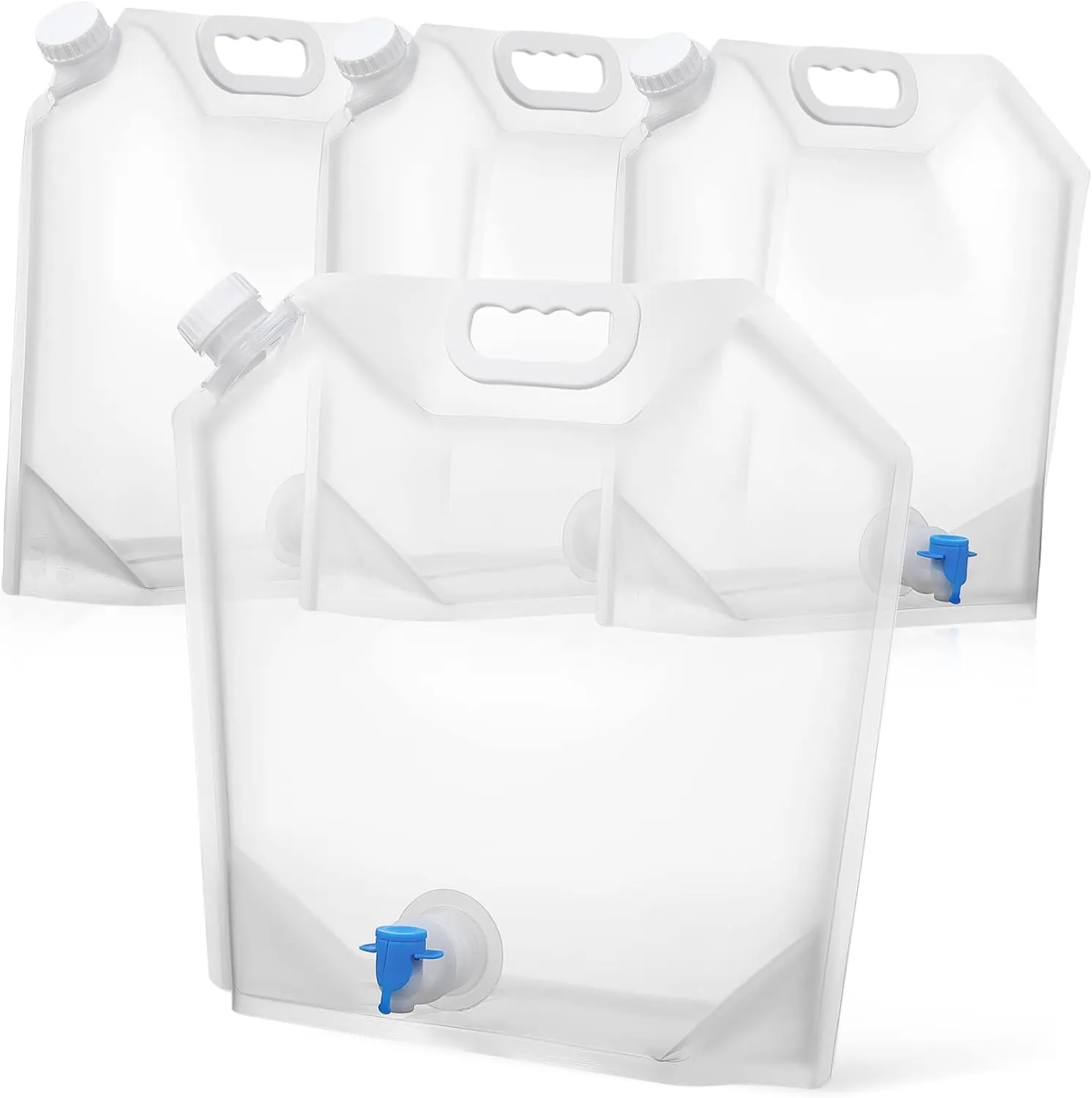 Collapsible Water Containers 4pcs Transparent Collapsible Water Jugs for Camping Hiking Riding