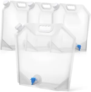 Collapsible Water Containers 4pcs Transparent Collapsible Water Jugs for Camping Hiking Riding