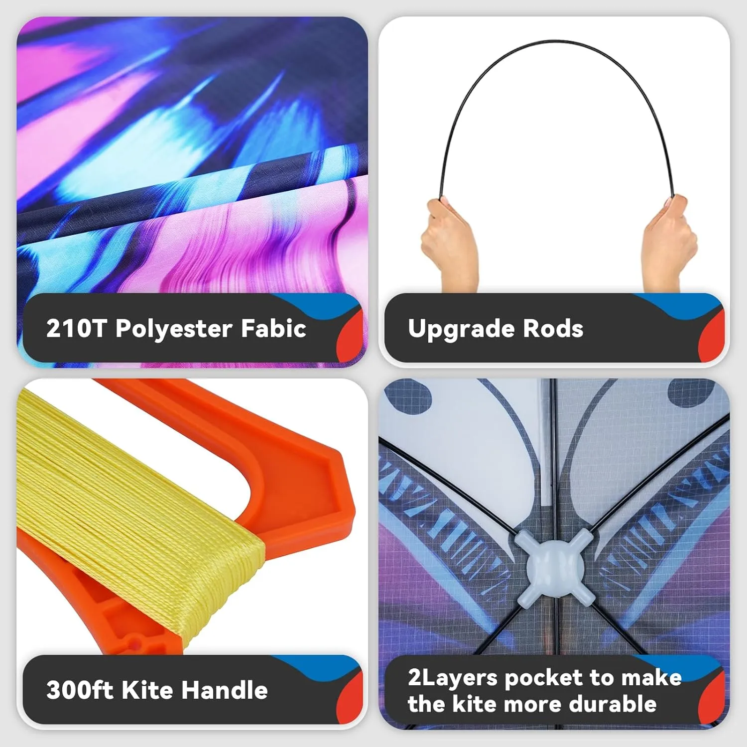 Colorful Butterfly Kite,Easy to Fly Large Outdoor Kite for Kids & Adults, Beach & Park Toys with Durable Nylon, Family Fun Activities
