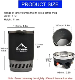 Compact Outdoor Camping Cooking Set – Portable Gas Stove, Coffee Pot, Aluminum Alloy, for Outdoor Adventures