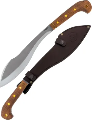 Condor Tool & Knife Amalgam Survival Machete - 1075 High Carbon Steel Blade with Full-Tang Walnut Handle - Handcrafted Leather Sheath - Heavy Duty Machete for Bushcraft, Camping and Survival