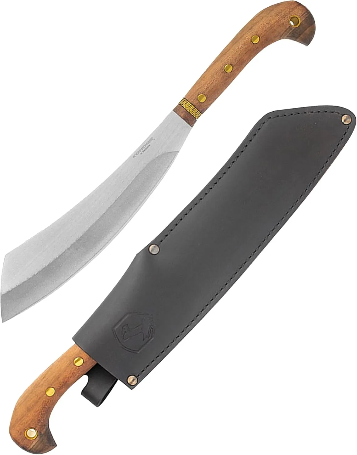 Condor Tool & Knife Mini Duku Machete Knife with 10.5in Blade - Heavy Duty Camping Machete with Sheath - Hand-Crafted Leather Sheath & Walnut Handle - High Carbon or Stainless Steel - 18.5oz