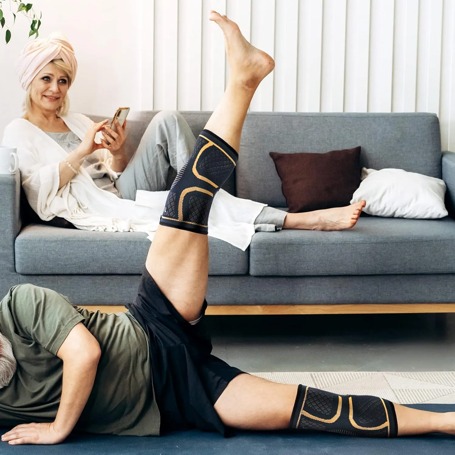Copper Knee Braces for Men and Women (2 pack) -Knee Supports Copper Compression Knee Sleeve for Knee Pain, Arthritis, Sports and Recovery Support (X-Large)