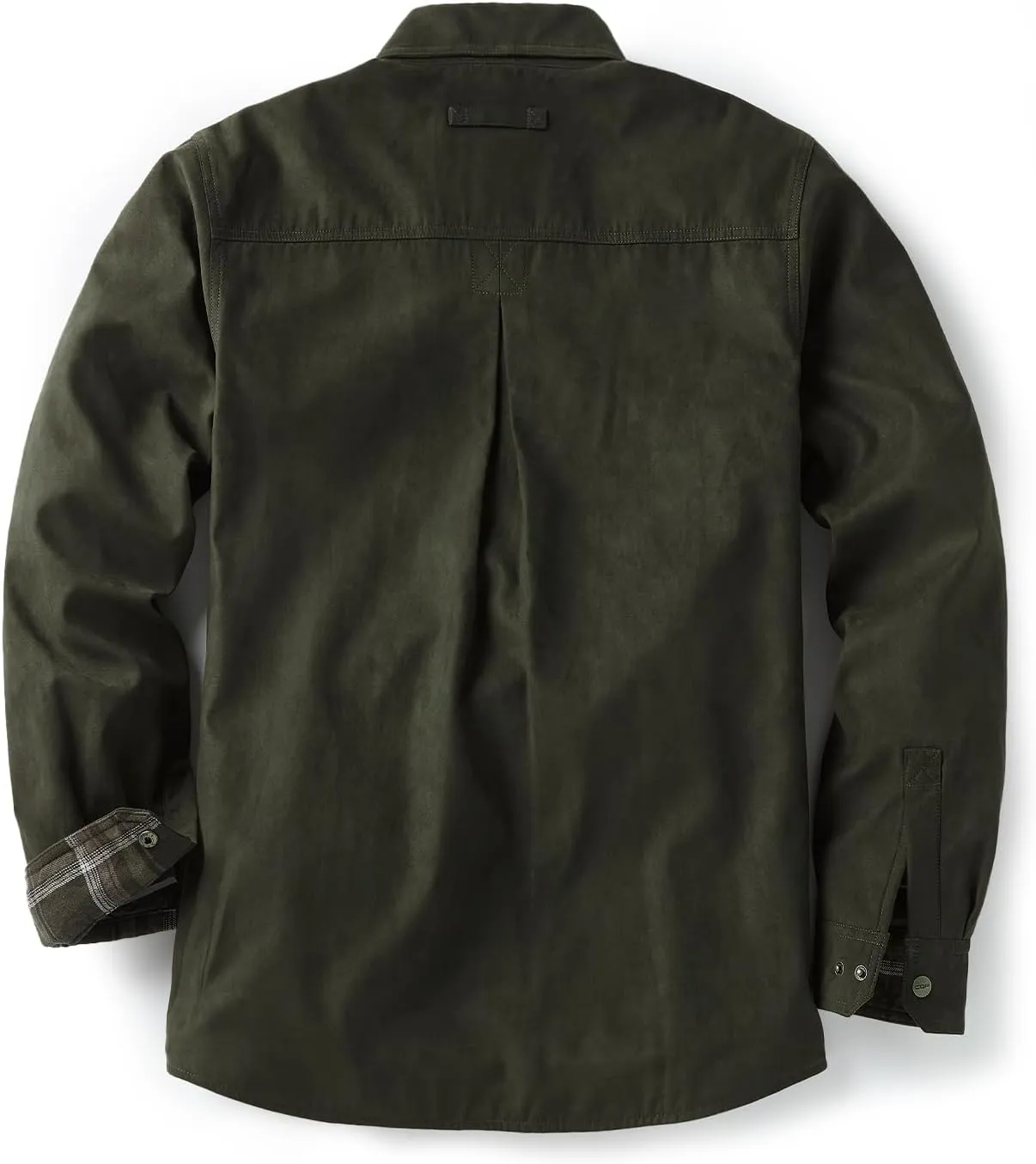 CQR Men's Flannel Lined Shirt Jackets, Long Sleeved Rugged Plaid Cotton Brushed Suede Shirt Jacket