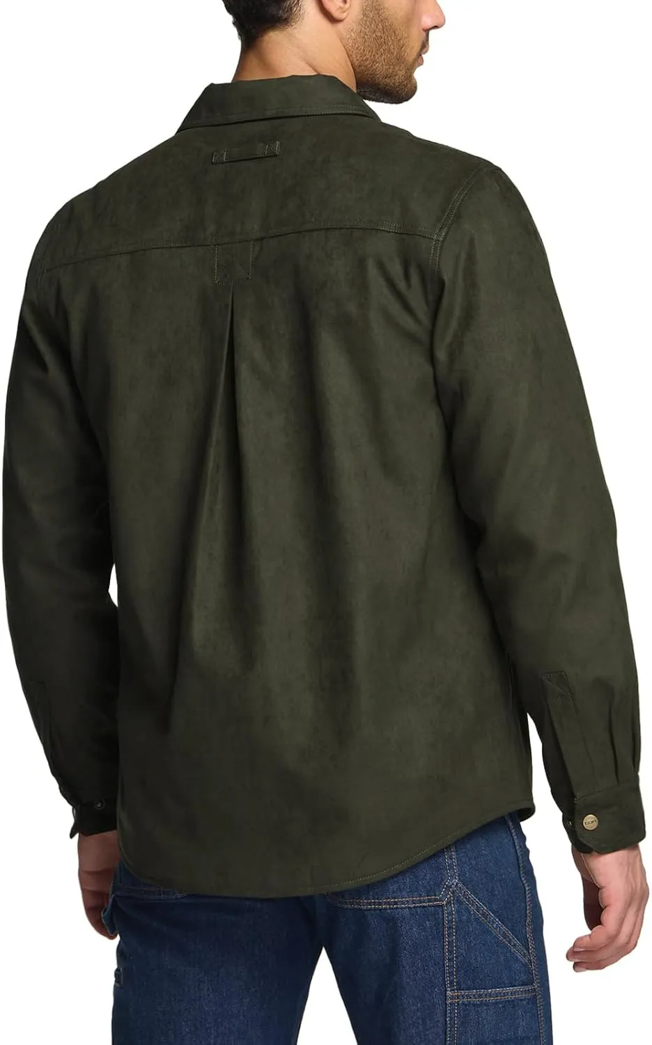 CQR Men's Flannel Lined Shirt Jackets, Long Sleeved Rugged Plaid Cotton Brushed Suede Shirt Jacket