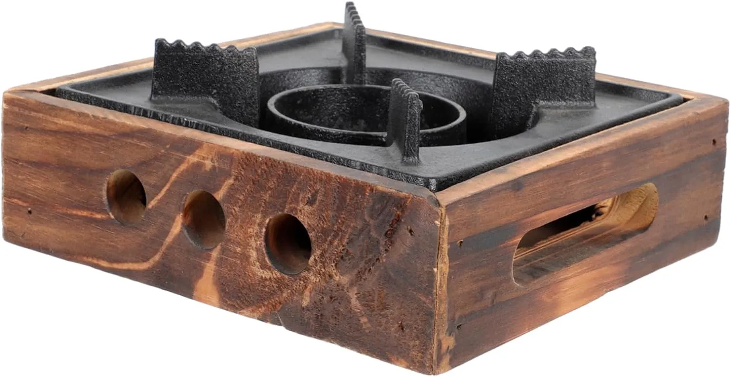 Craftsmanship Cast Iron Alcohol Stove Hot Pot Stove for Outdoor Cooking Compact