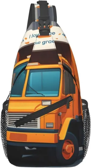 Cross Chest Bag Diagonally for Men and Women - Lightweight and Durable with High Storage Capacity I Love Garbage Trucks Pattern, Black, One Size
