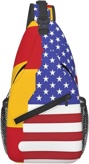 Cross Chest Bag Diagonally - Quality, Durable, and Spacious Shoulder Bag for Men and Women American Spain Flag Printing