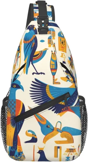 Cross Chest Bag Diagonally - Quality, Durable, and Spacious Shoulder Bag for Men and Women egypt hieroglyphics Pattern