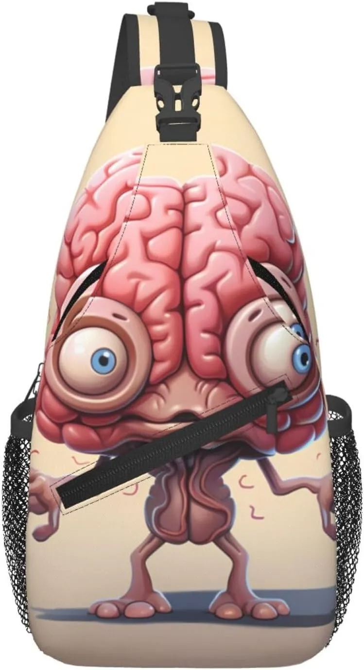 Cross Chest Bag Diagonally - Quality, Durable, and Spacious Shoulder Bag for Men and Women Human Brain Printing
