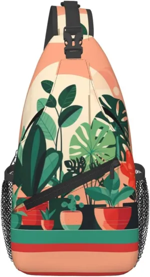 Cross Chest Bag Diagonally - Quality, Durable, and Spacious Shoulder Bag for Men and Women Indoor potted green plants Printing