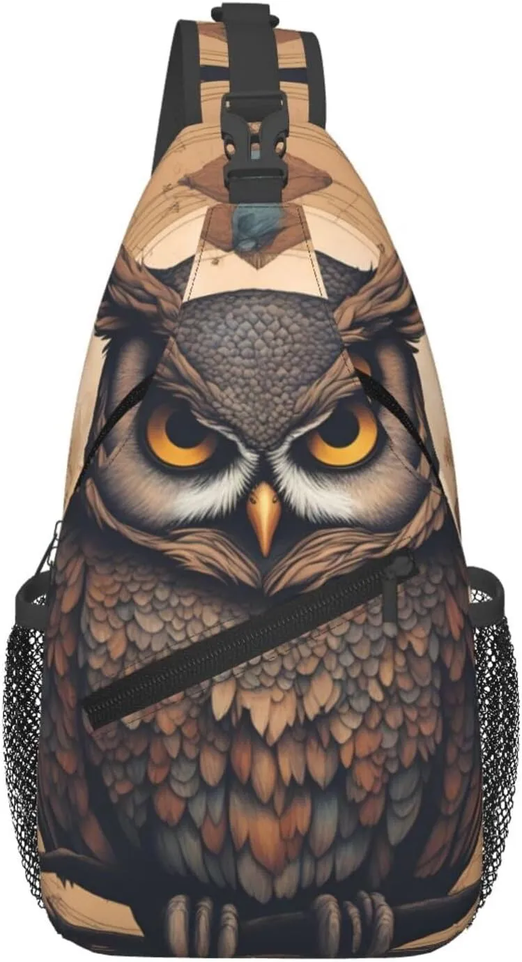 Cross Chest Bag Diagonally - Quality, Durable, and Spacious Shoulder Bag for Men and Women Owl Beliefs Printing