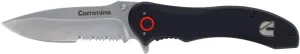 Cummins Serrated Blade D2 Steel Pocket Knife 3-inch CMN4726 - Lightweight Folding Knife Survival Tactical EDC- Black