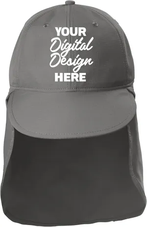 Custom Embroidered Sun Hat Ear&Neck Flap Adjustable UPF 30  UV Protection Hiking Safari Fishing Hats for Women and Men
