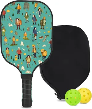 Custom Pickleball Paddle with 1 DIY Pickleball Racket, 2 Pickle Balls, 1 Paddle Cover, Hiking-BJ210 Pattern OR Your Own Design,Carbon Fiber,Honeycomb Polymer Core & Comfort Grip