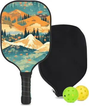 Custom Pickleball Paddle with 1 DIY Pickleball Racket, 2 Pickle Balls, 1 Paddle Cover, Hiking-BJ289 Pattern OR Your Own Design,Carbon Fiber,Honeycomb Polymer Core & Comfort Grip