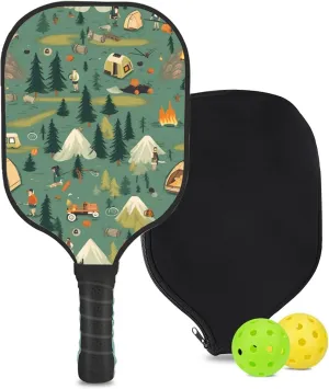 Custom Pickleball Paddle with 1 DIY Pickleball Racket, 2 Pickle Balls, 1 Paddle Cover, Hiking-BJ298 Pattern OR Your Own Design,Carbon Fiber,Honeycomb Polymer Core & Comfort Grip