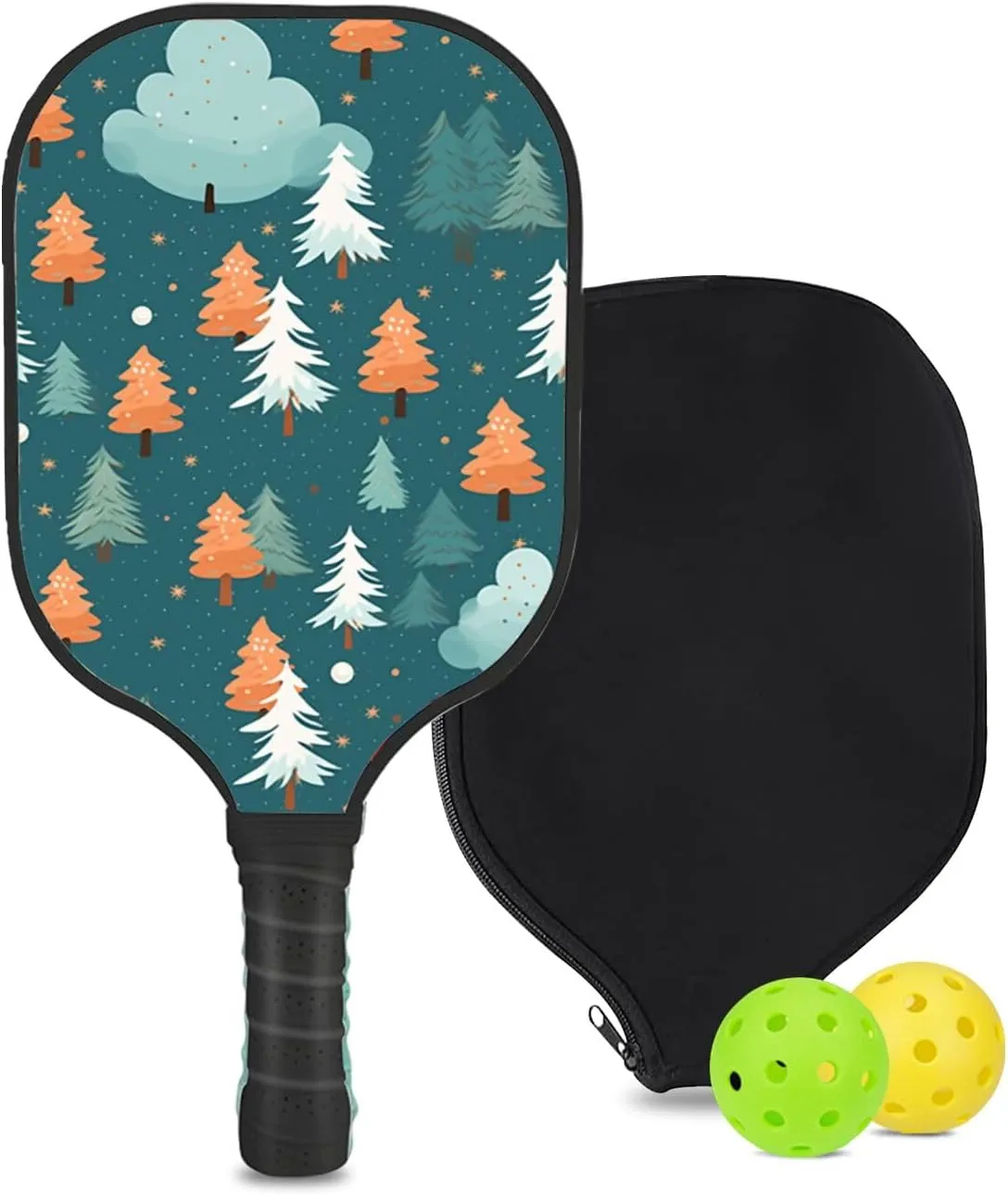 Custom Pickleball Paddle with 1 DIY Pickleball Racket, 2 Pickle Balls, 1 Paddle Cover, Hiking-BJ391 Pattern OR Your Own Design,Carbon Fiber,Honeycomb Polymer Core & Comfort Grip