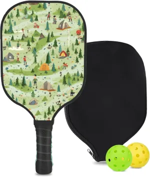 Custom Pickleball Paddle with 1 DIY Pickleball Racket, 2 Pickle Balls, 1 Paddle Cover, Hiking-BJ403 Pattern OR Your Own Design,Carbon Fiber,Honeycomb Polymer Core & Comfort Grip