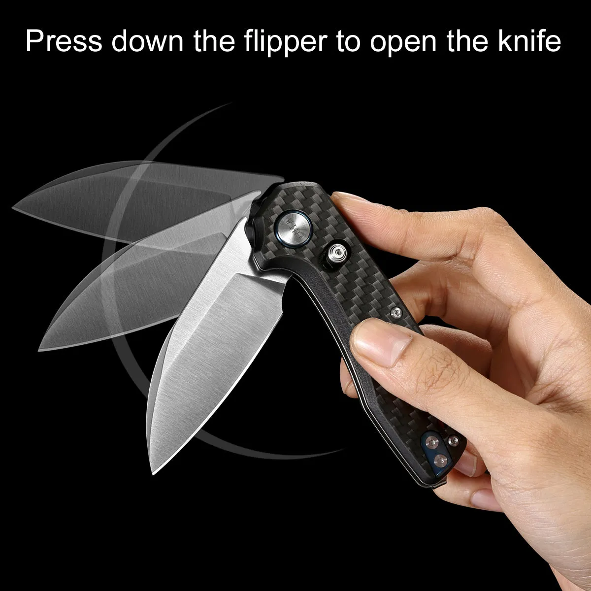 D2 Pocket Knife With Carbon Fiber Handle And Axis Lock System (Our Patents)