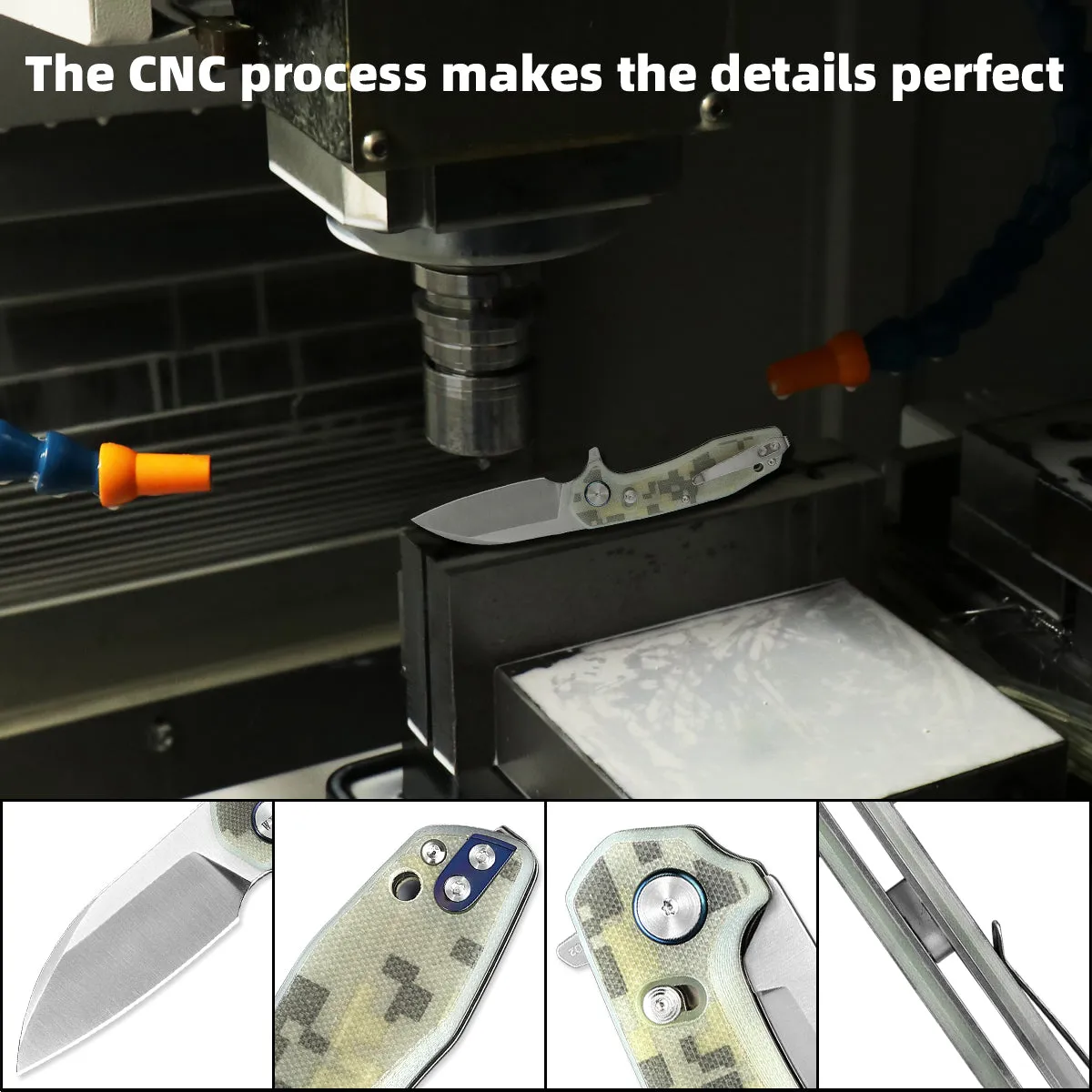 D2 Pocket Knife With G10 Handle And Axis Lock System (Our Patents)