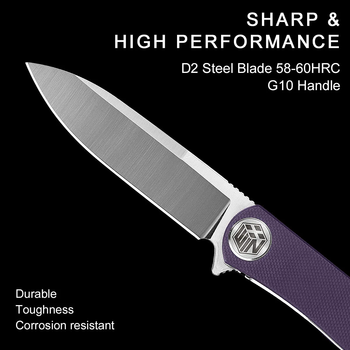 D2 Pocket Knife With G10 Handle And Liner Lock System