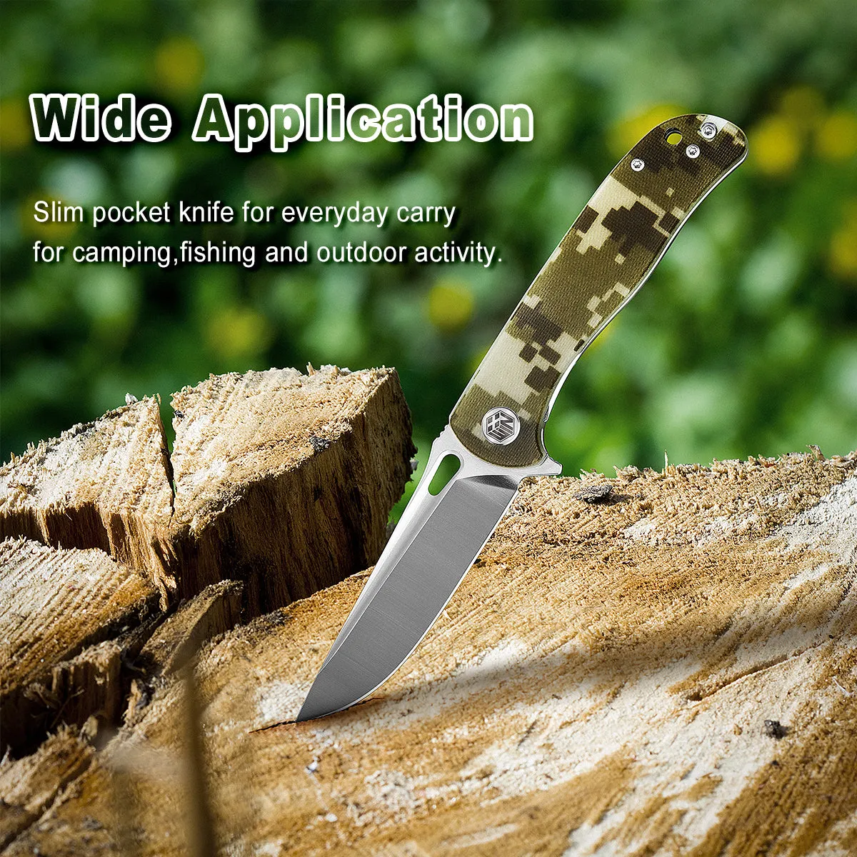 D2 Pocket Knife With G10 Handle And Liner Lock System