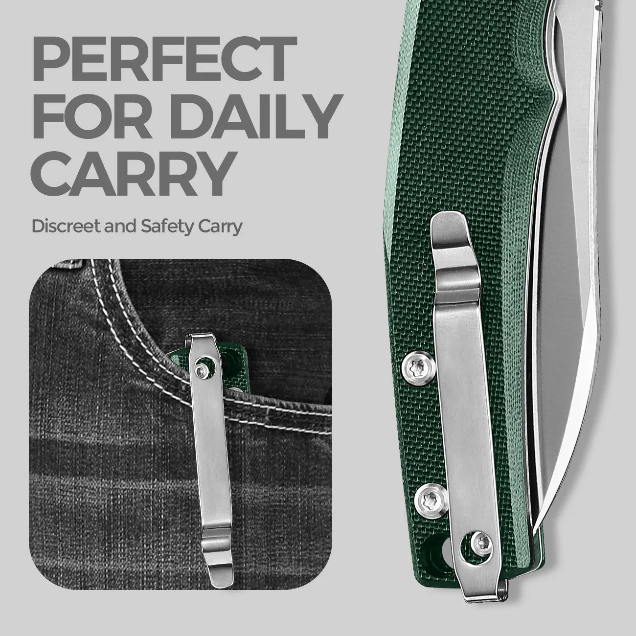 D2 Pocket Knife With G10 Handle And Liner Lock System