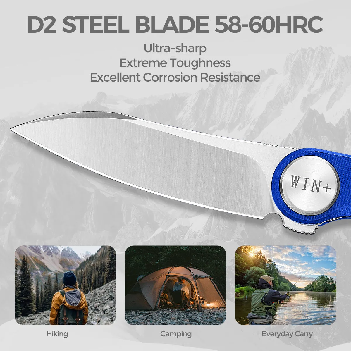 D2 Pocket Knife With G10 Handle And Liner Lock System