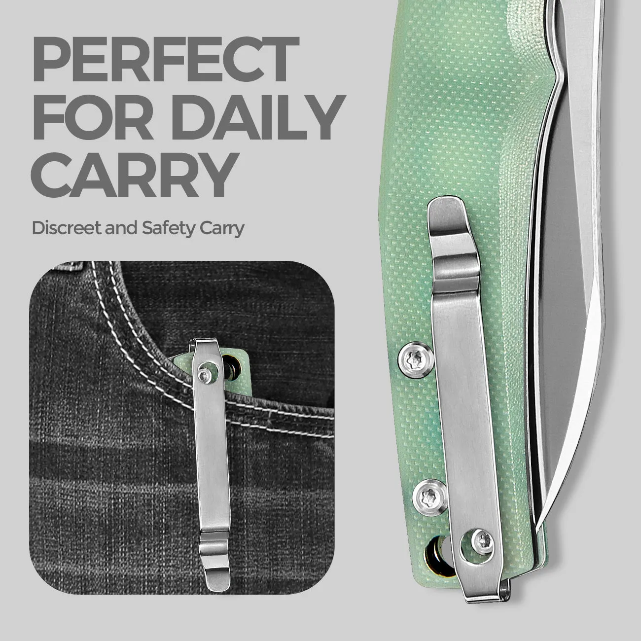 D2 Pocket Knife With G10 Handle And Liner Lock System