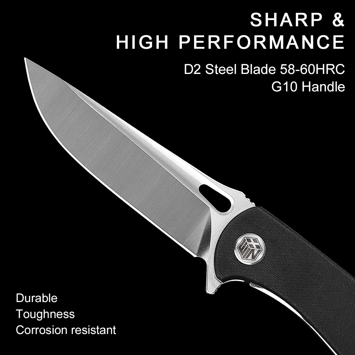 D2 Pocket Knife With G10 Handle And Liner Lock System