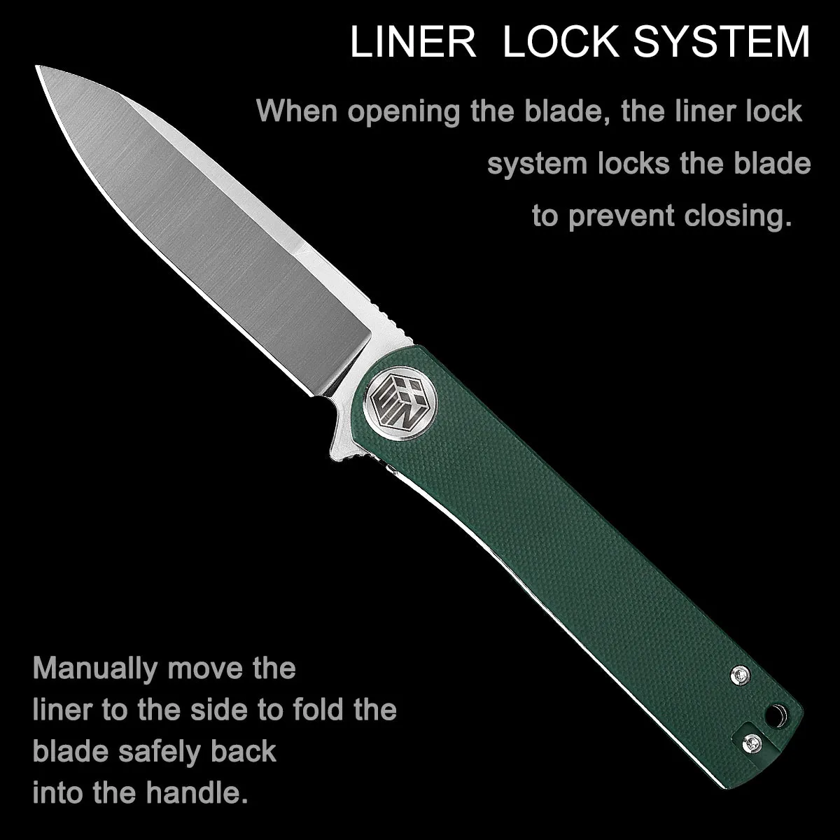 D2 Pocket Knife With G10 Handle And Liner Lock System