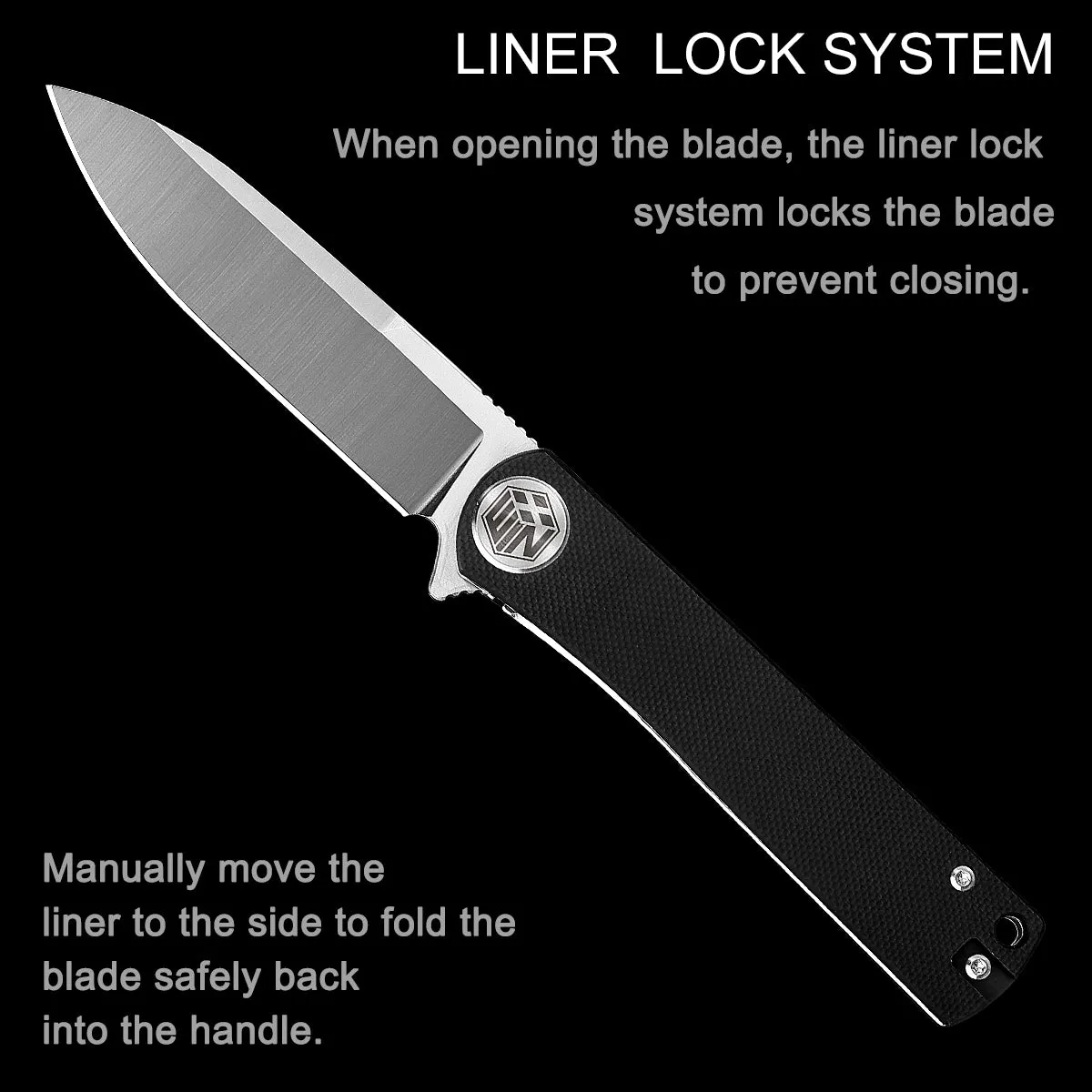 D2 Pocket Knife With G10 Handle And Liner Lock System