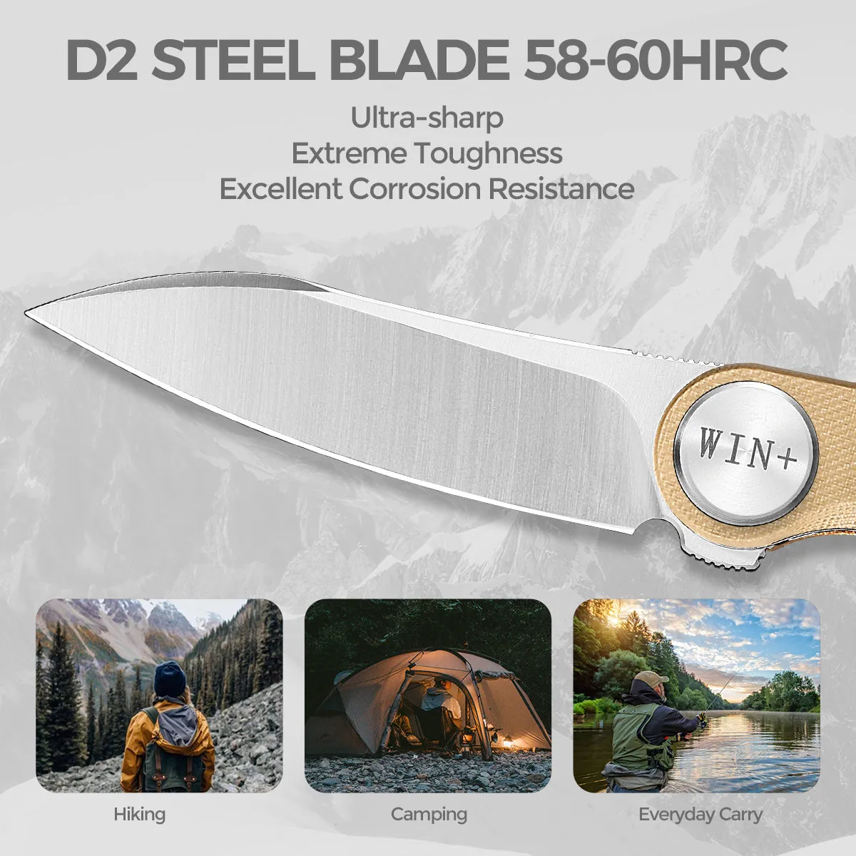 D2 Pocket Knife With G10 Handle And Liner Lock System