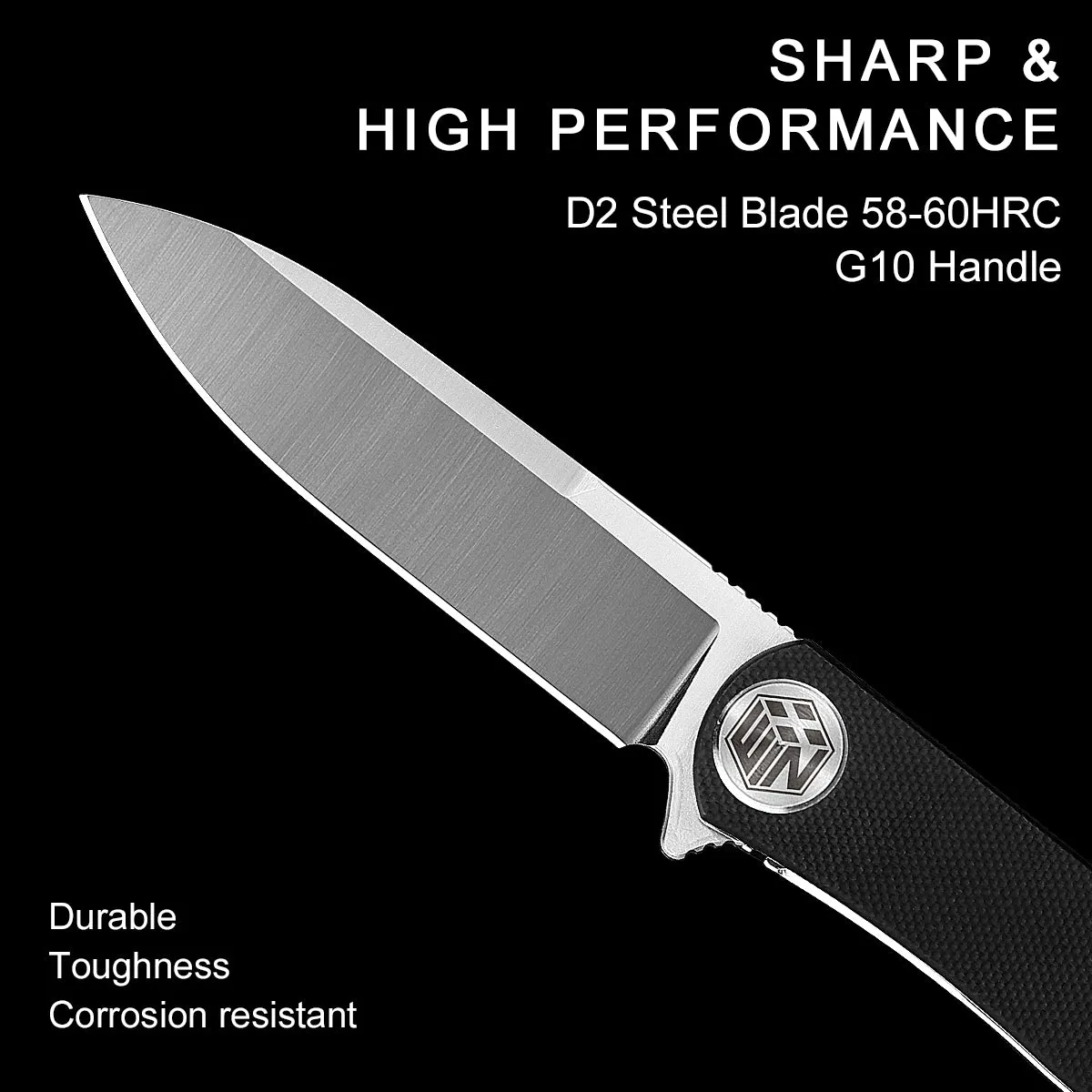 D2 Pocket Knife With G10 Handle And Liner Lock System