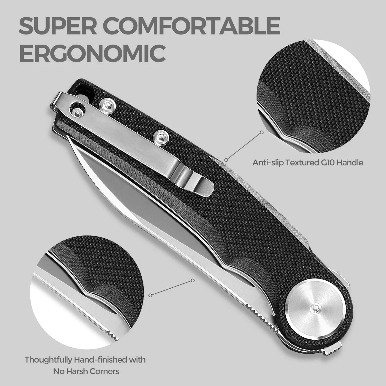 D2 Pocket Knife With G10 Handle And Liner Lock System