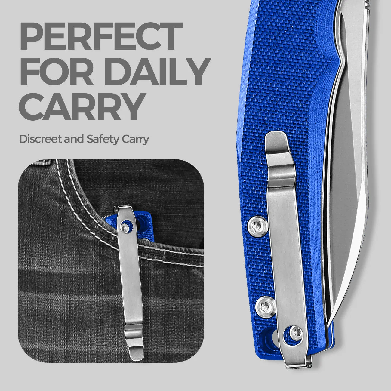 D2 Pocket Knife With G10 Handle And Liner Lock System