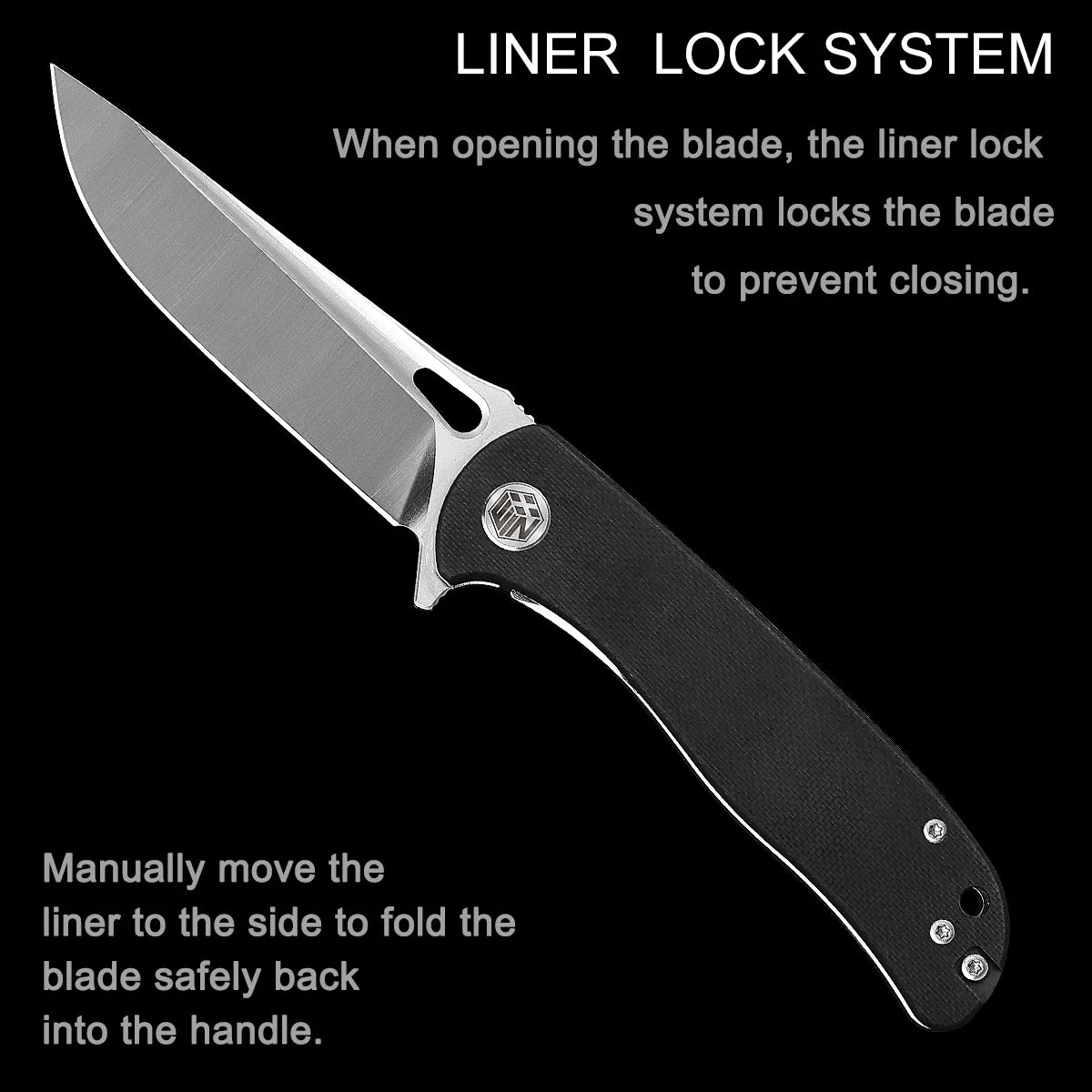 D2 Pocket Knife With G10 Handle And Liner Lock System