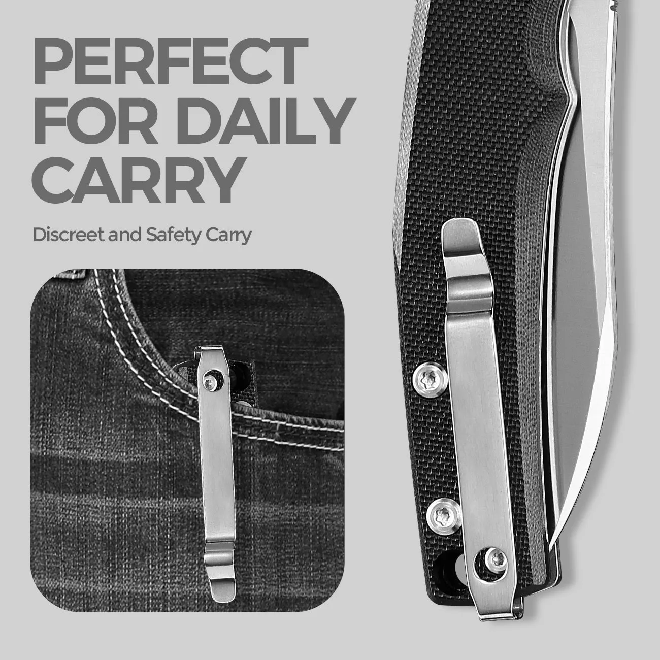 D2 Pocket Knife With G10 Handle And Liner Lock System