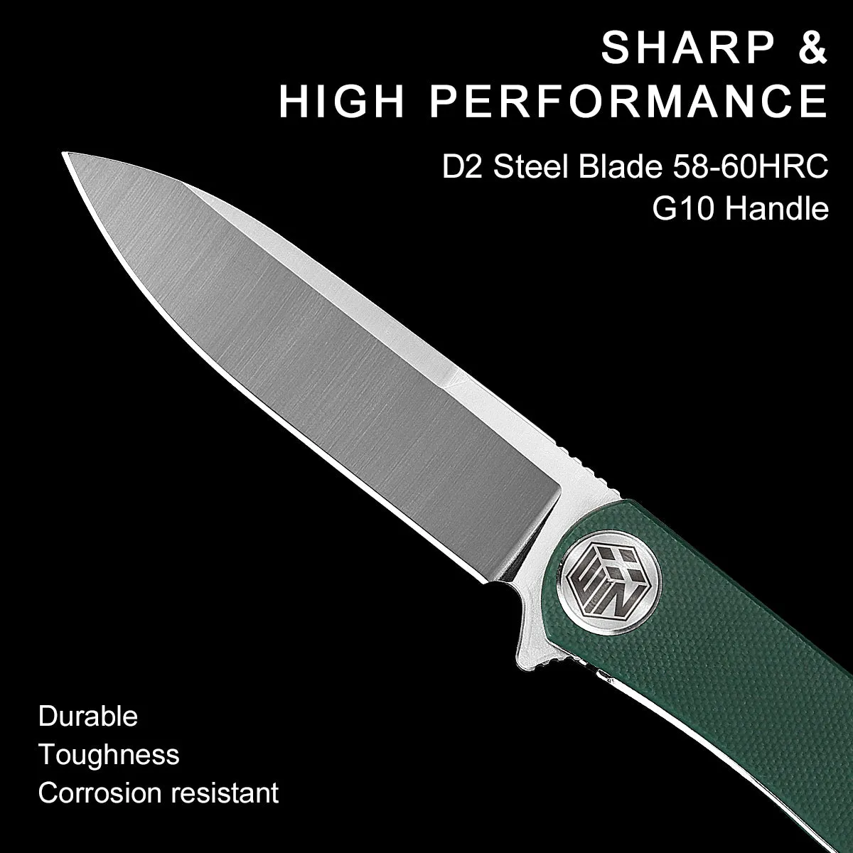 D2 Pocket Knife With G10 Handle And Liner Lock System