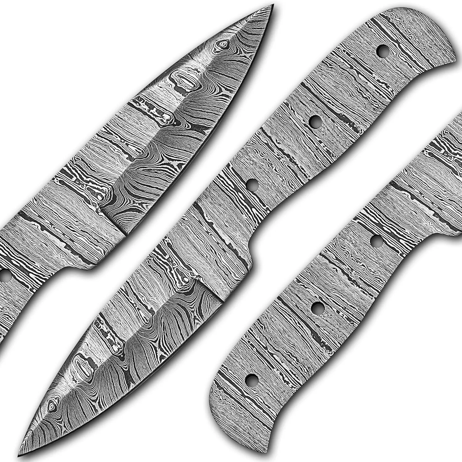 Damascus Steel outdoor knife Blank, Tactical, Survival, Camping, DIY, Knife Making kit, Skinner knife Blank Blade