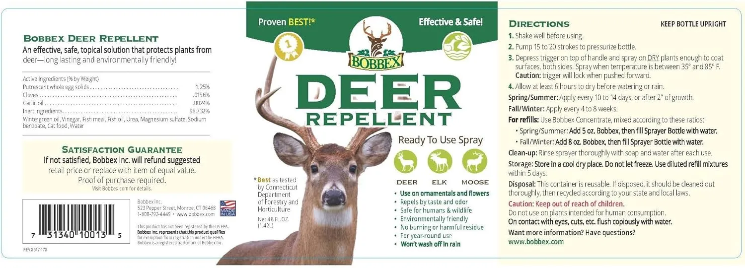 Deer Repellent - Bobbex | Ready-to-Use Deer Deterrent Spray (48 oz.)
