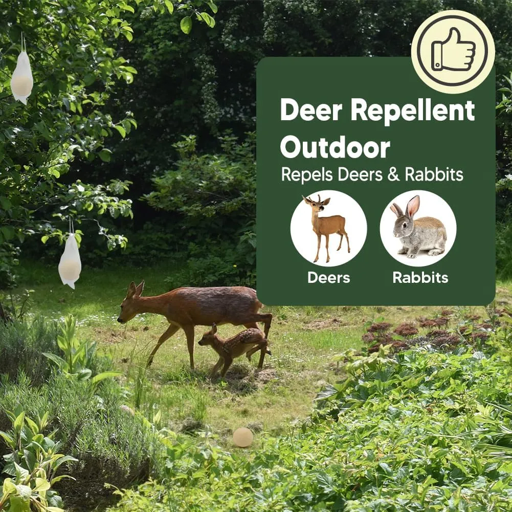 Deer Repellent Outdoor for Plants, Rabbit Repellent for Plants, Deer Repellent for Garden, Keep Deer Away, Rabbit Deterrent for Garden, Effectively and Naturally- 8P